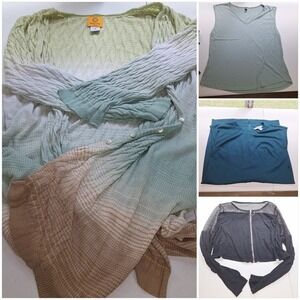 Women's Plus Size Lot‎ of 4 Ruby Rd. Cardigan, Dress, Tank & Mesh Zip Shrug